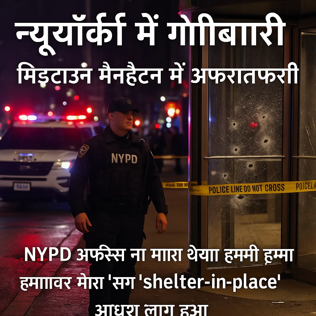 न्यूयॉर्क गोलीबारी 2025 – NYPD अफसर घायल, हमलावर मारा गया